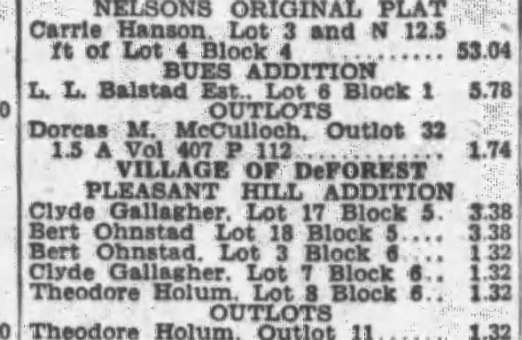 Bert Ohnstad DeForest 3-24-1949